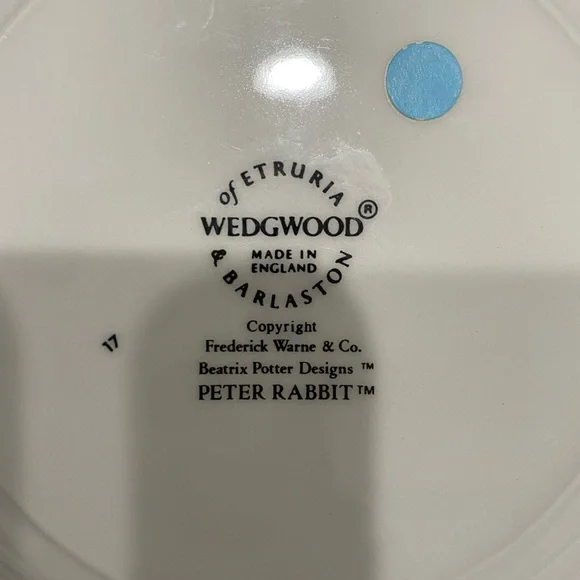 Wedgwood Peter Rabbit Warne & Co 1991 Beatrix Potter 7” Plate - Picture 4 of 4